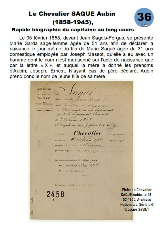 36-14) SAQUE Aubin - Légion d'Honneur- Page 1