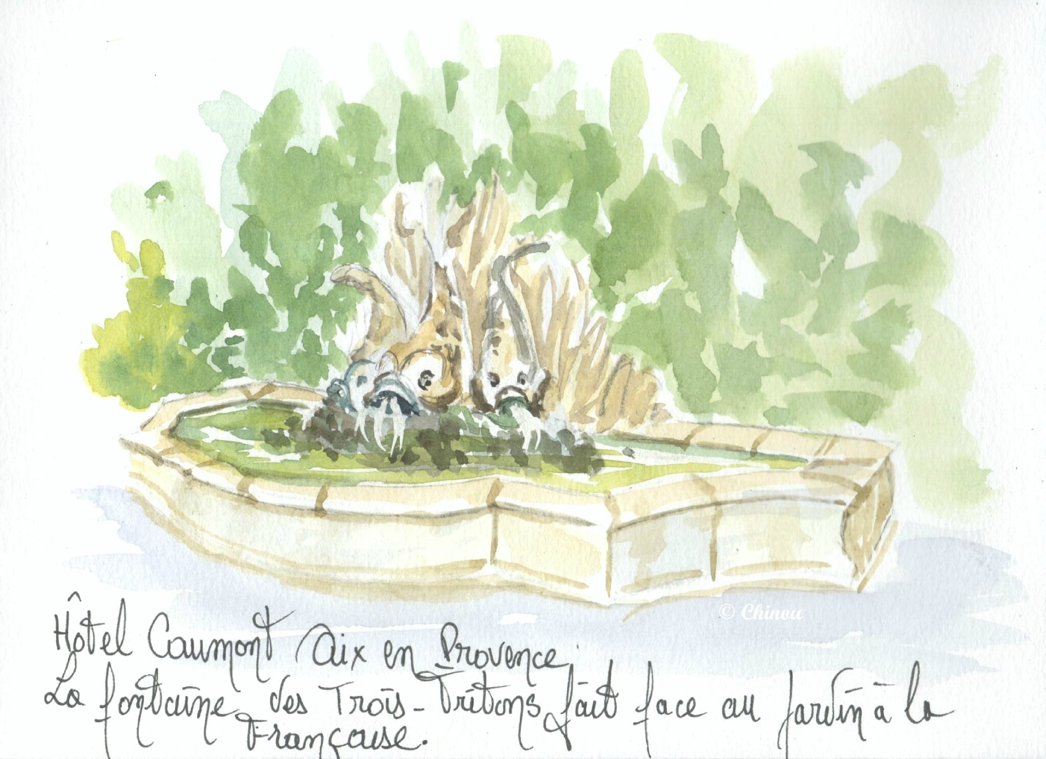 Fontaine des tritons hotel Caumont