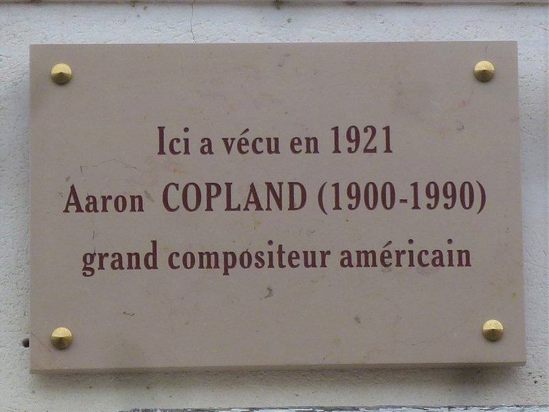 plaque Copland 195 rue st Merry