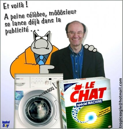 Le chat pub lessive et Geluck