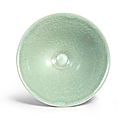 A 'Longquan' celadon 'Ice'-crackled <b>conical</b> <b>bowl</b>, Southern Song Dynasty