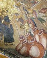 Noces de Cana,mosaïque, église st Sauveur de Chora, détail