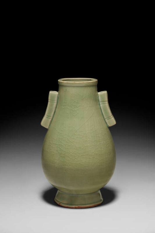 A rare Longquan celadon vase, hu, Ming dynasty, 15th century