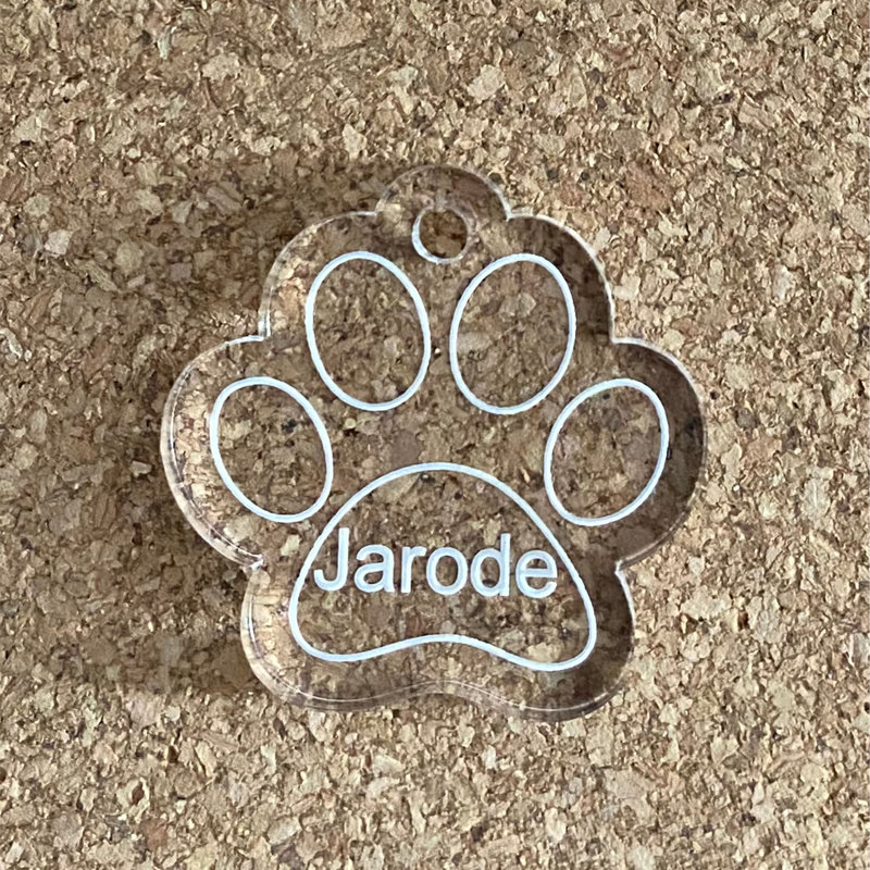 medaille chien plexiglas a personnaliser patte de chat chien