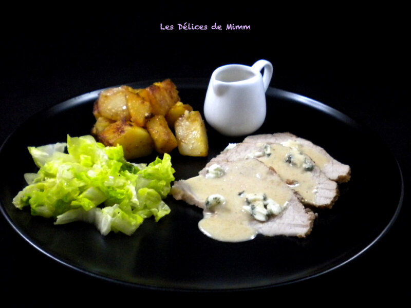 Rôti de porc au Roquefort
