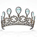 Christie's to offer a historic <b>Aquamarine</b> <b>and</b> <b>diamond</b> <b>tiara</b> by Fabergé