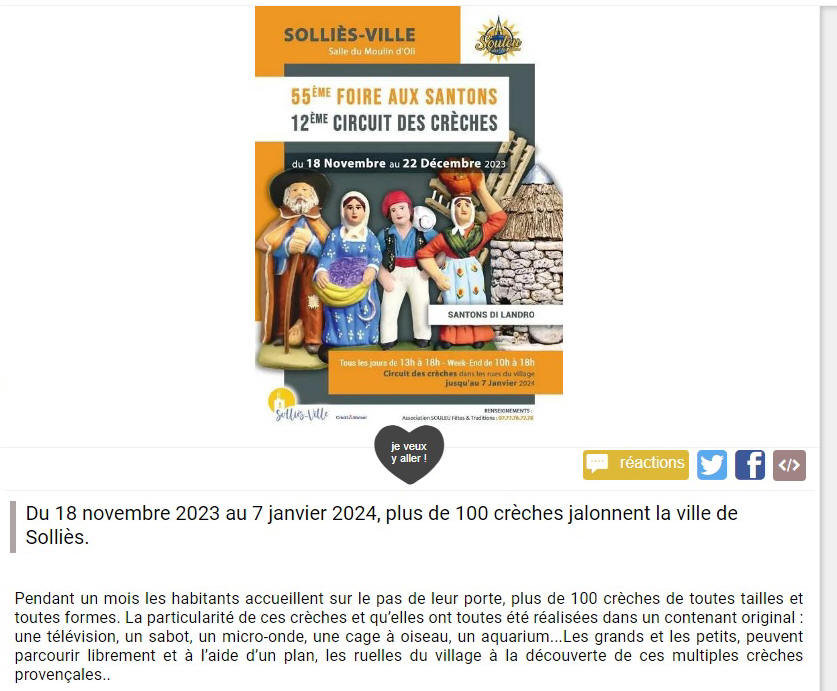 circuit des crèches à Solliès