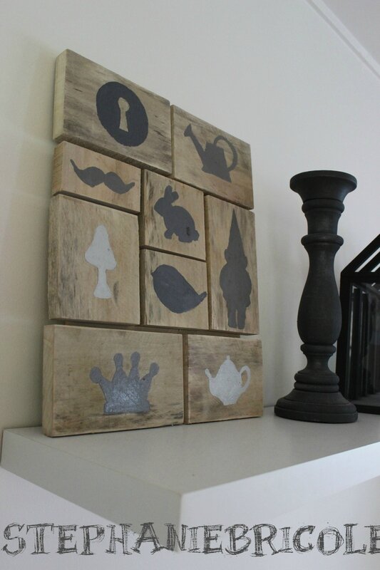 cadre mosaique de silhouettes 