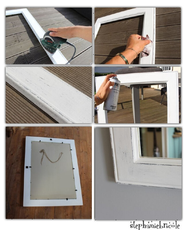 tuto relooking miroir gris blanc cosy