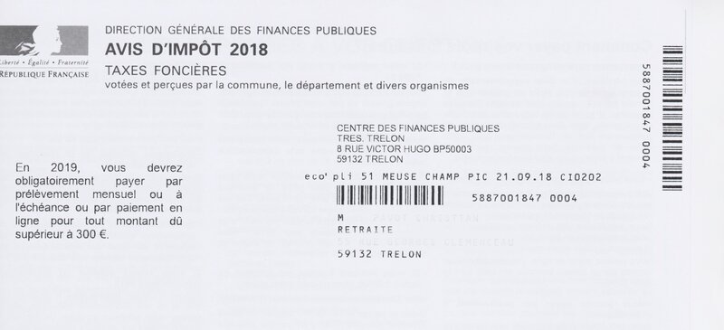 Taxes foncières 2018 001