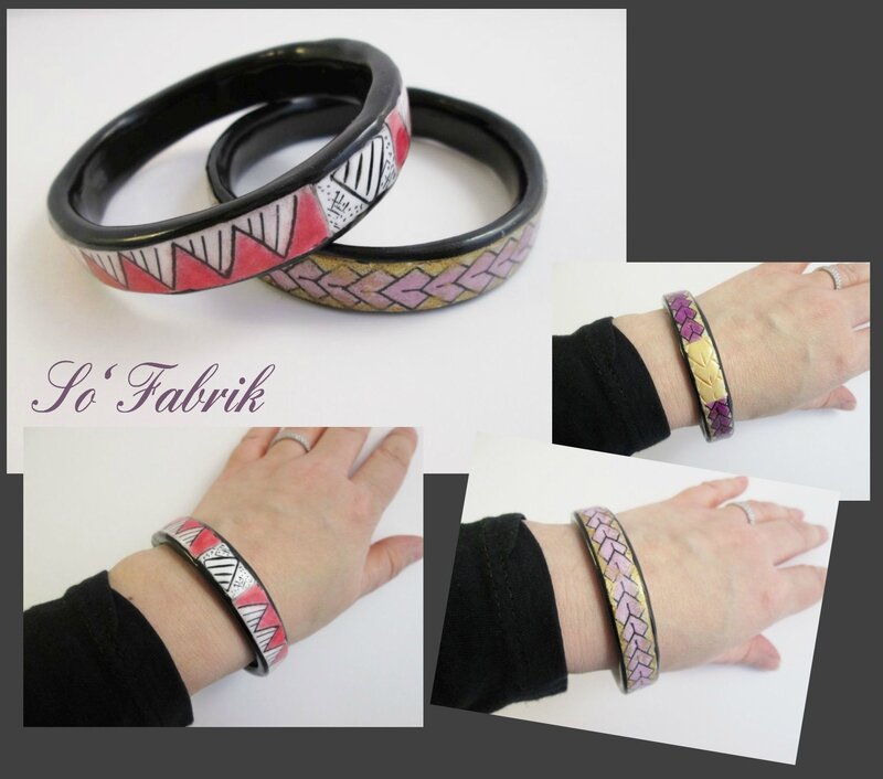 Bracelets motif Maori portés