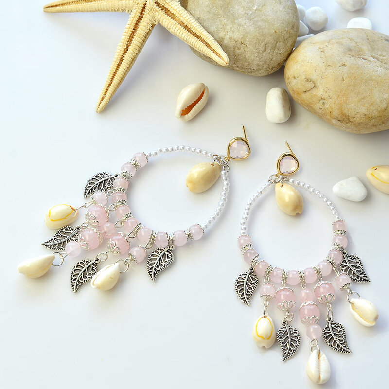Shell-and-Quartz-Beads-Pendants-Hoop-Earrings-4