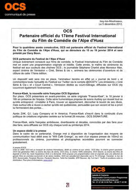 DP - Alpe d'Huez 2014 - Festival International du Film de Comédie en Ise