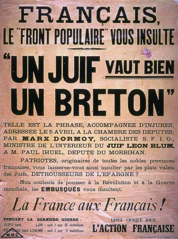 Affiche de l'Action Française 1936