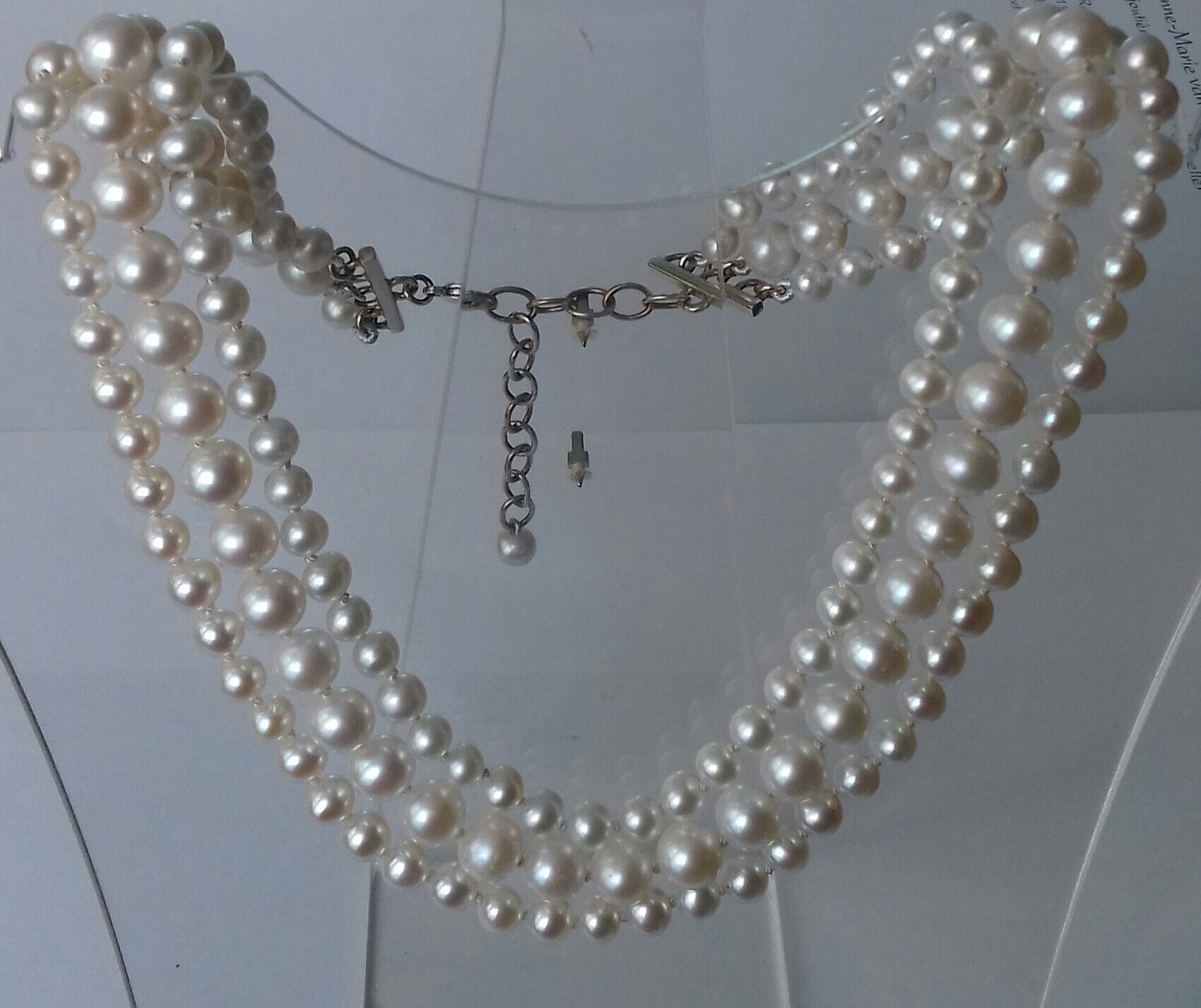 collier or gris perles