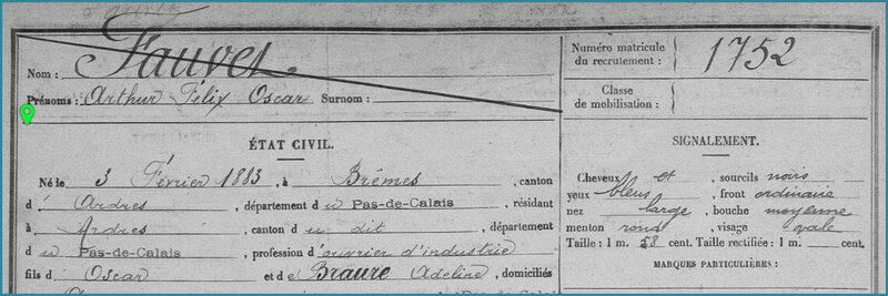 FAUVET Arthur Félix Oscar - FM
