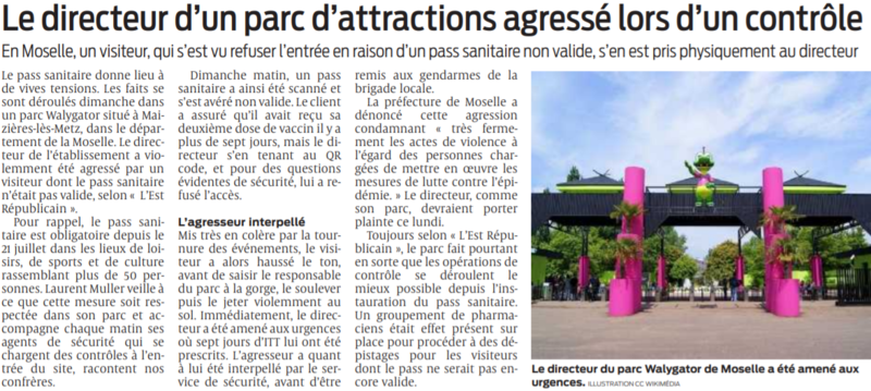 2021 07 27 SO Le directeur d'un parc d'attractions agressé lors d'un contrôle