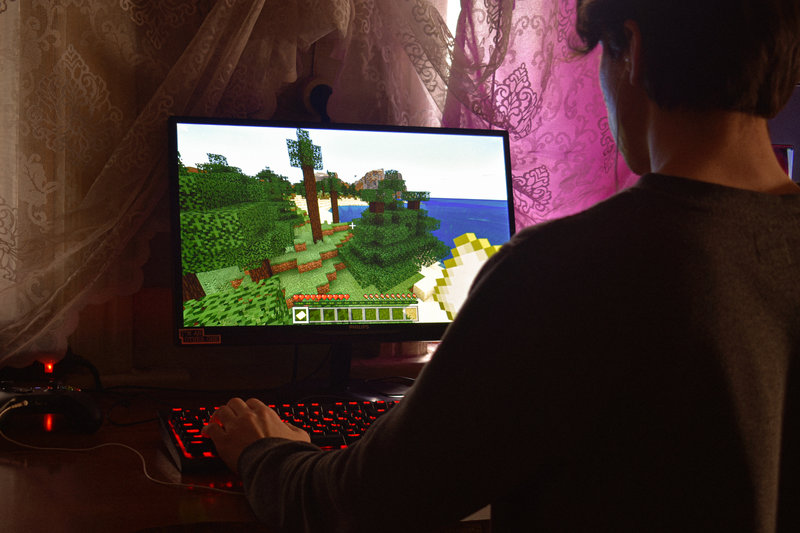 Une personne jouant à un jeu PC