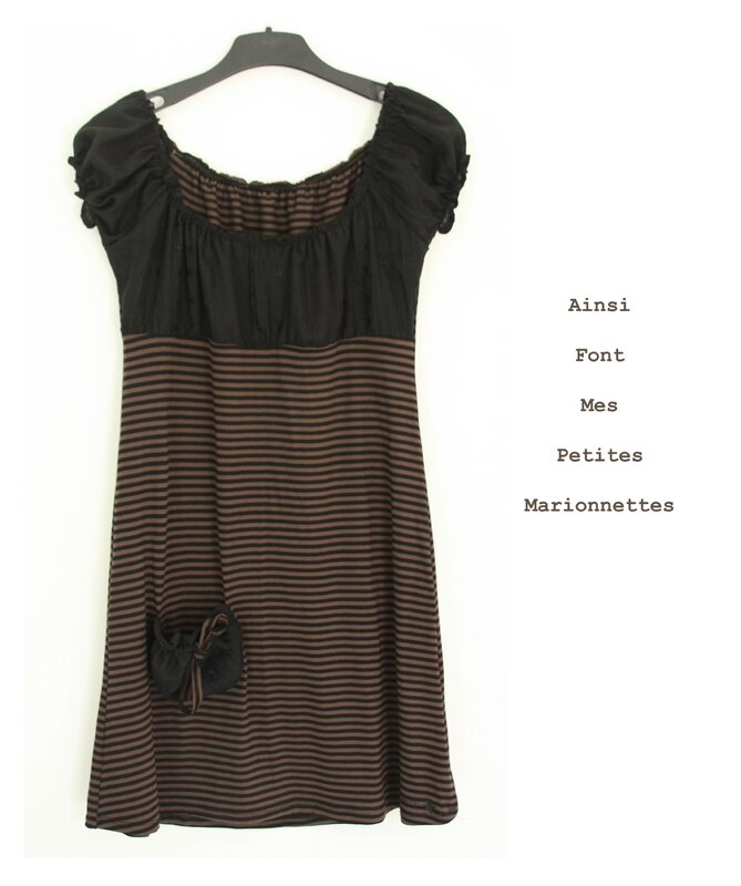 robe elastiquee noire marron 1