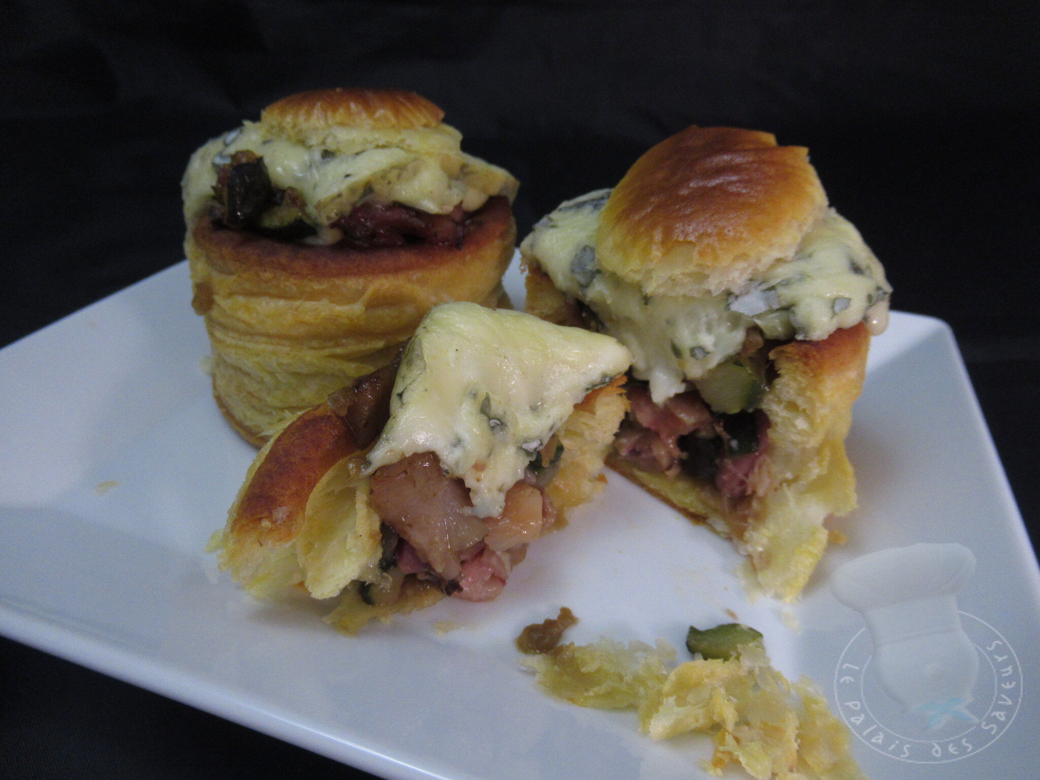 Vol au vent de légumes d'été, pied de porc, Fourme d'Ambert
