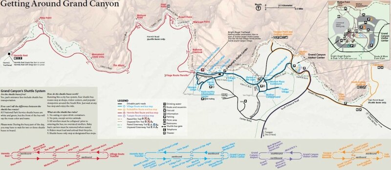 Plan de la Rive Sud du Grand Canyon chez Gloewen et Scrat