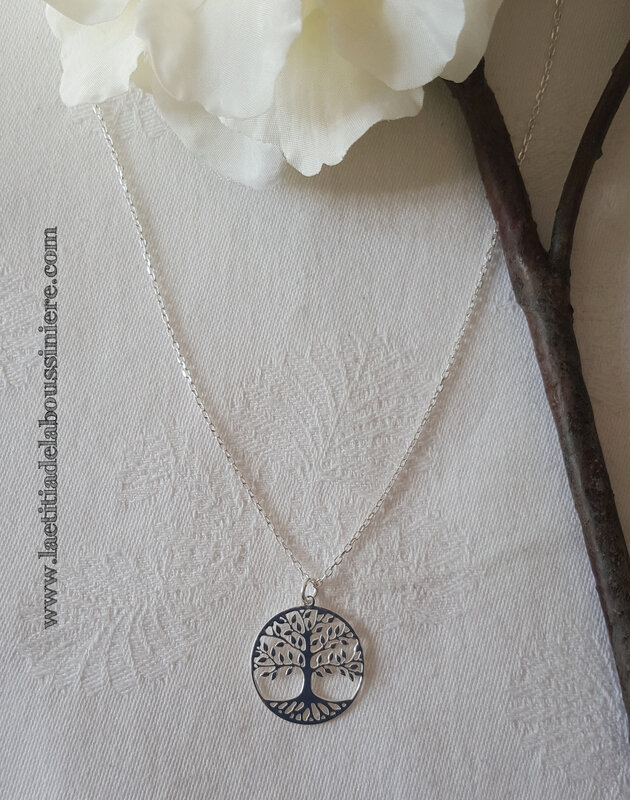 Collier Arbre de Vie sur chaîne fine (argent massif) - 32 €