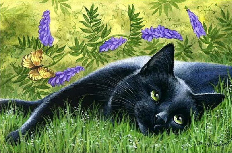 HD-wallpaper-by-irina-garmashova-cute-art-painting-black-cat