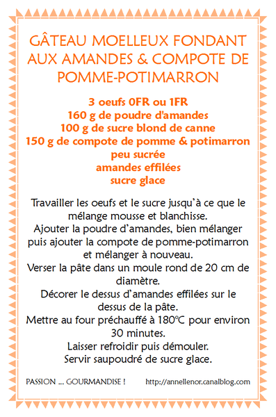 Gâteau moelleux fondant aux amandes & compote de pomme-potimarron_fiche