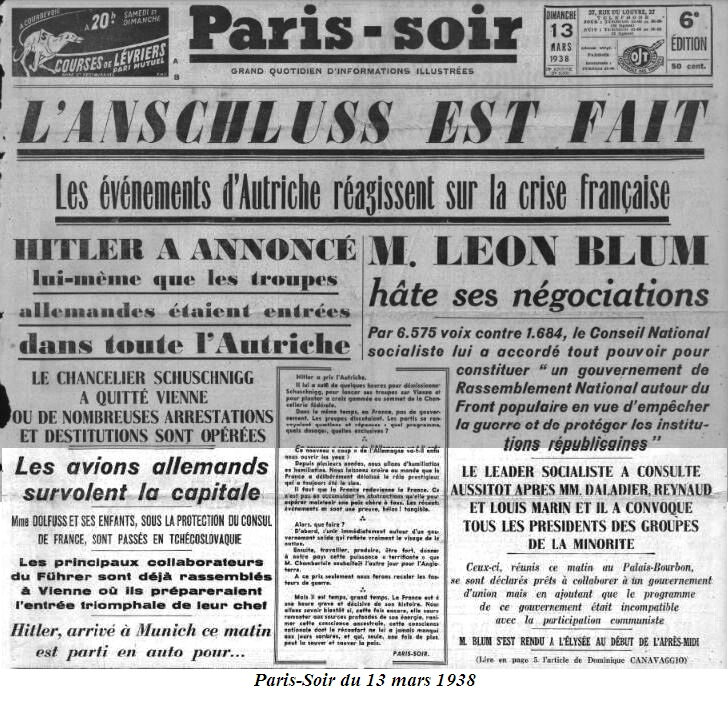 1938 03 13 Paris-Soir Anschluss