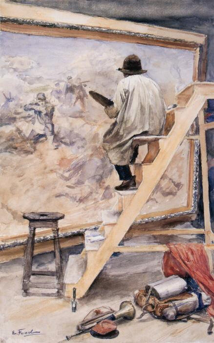 Friant (Emile), Jeanniot peignant la ligne de feu 1886