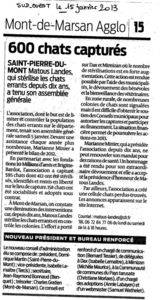 Sud Ouest le 15 janvier 2013