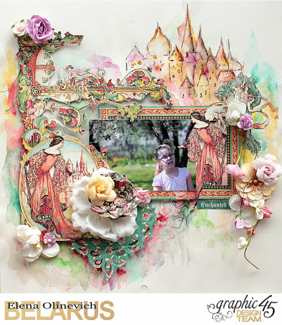 Layout, Enchanted Forest, by Elena Olinevich, product by Graphic45, photo1a