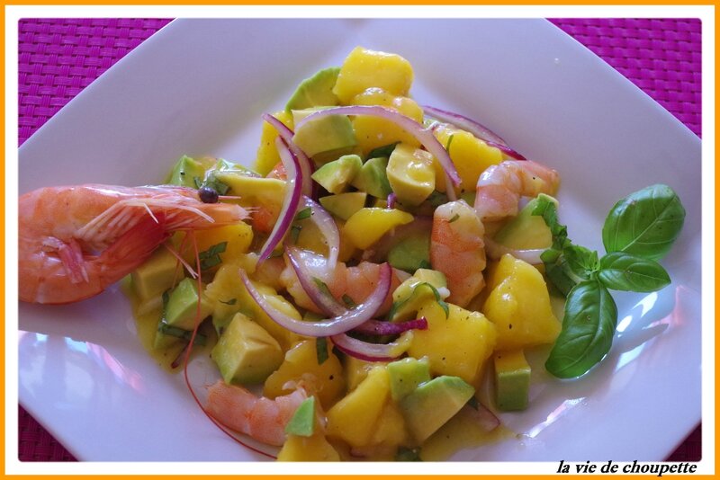 salade mangue, crevettes, avocat et basilic-99