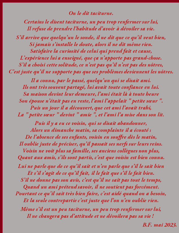 On le dit taciturne m31