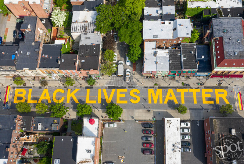 Black Lives Matter letters painted