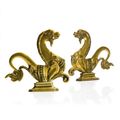 A pair of Italian brass <b>chimerae</b>. Venice, 19th century