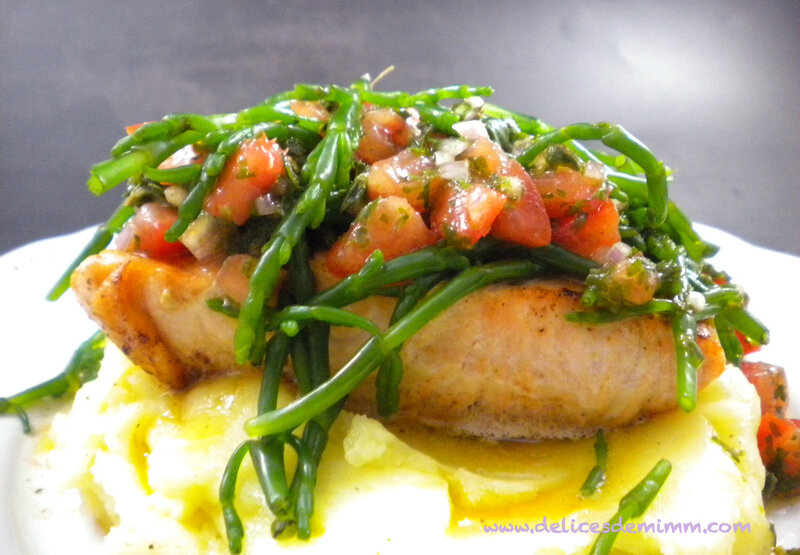 Pavé de saumon, sauce vierge aux salicornes 2
