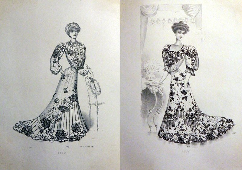 calais,cité de la mode et de la dentelle, daveniere,1904,gravures de mode retravaillées,serie figurine 1