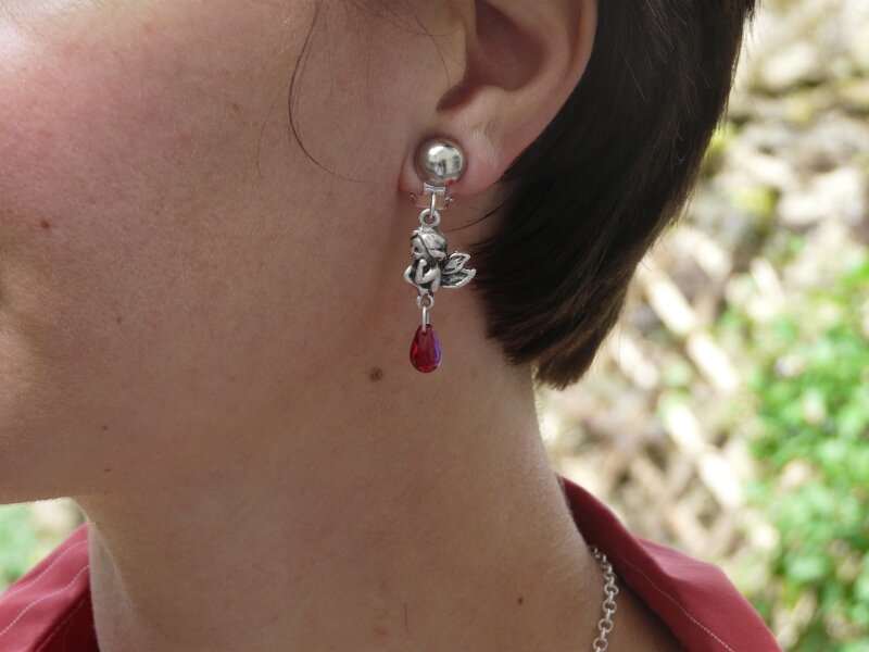 Boucles d'oreilles Ange (rouge)