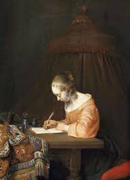femme écrivant
