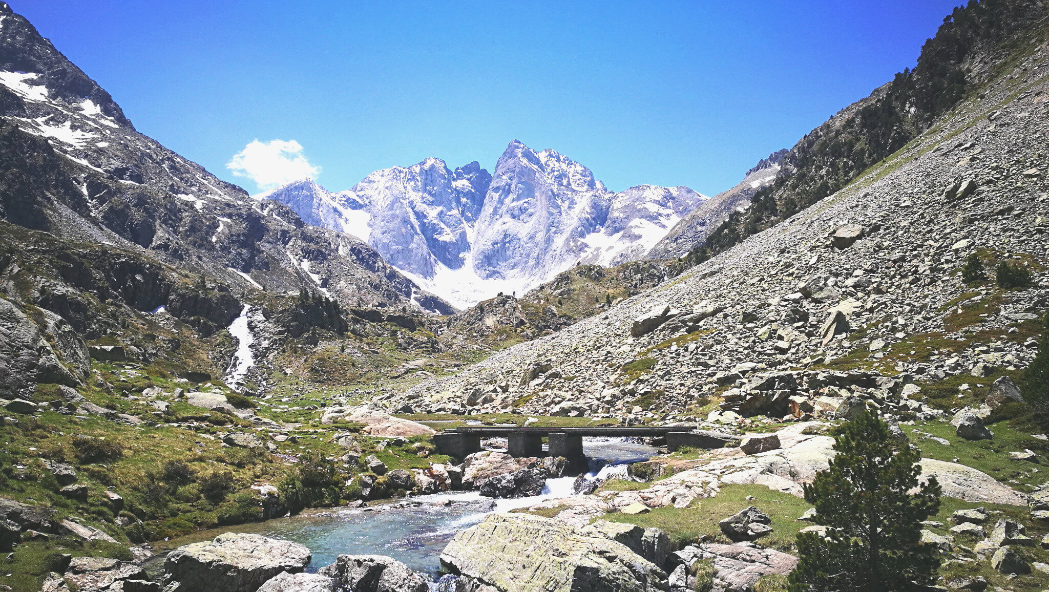 Lac de Gaube, Vallée des Oulettes de Gaube, cascade Darré Splumouse et Vignemale
