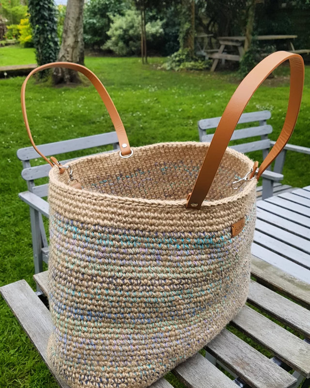 tote bag bag jute crochet cabas