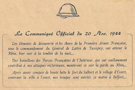 Communiqué 20 novembre 1944