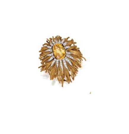 18_KARAT_GOLD__PLATINUM__YELLOW_SAPPHIRE_AND_DIAMOND_BROOCH_