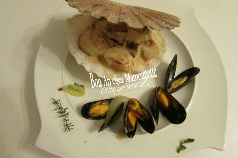 Coquilles st Jacques à la pomme flambées au calvados 011
