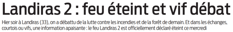 2022 09 28 SO Landiras 2 feu éteint et vif débat