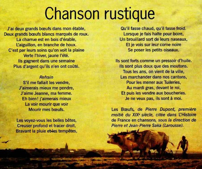 Chanson rustique boeufs