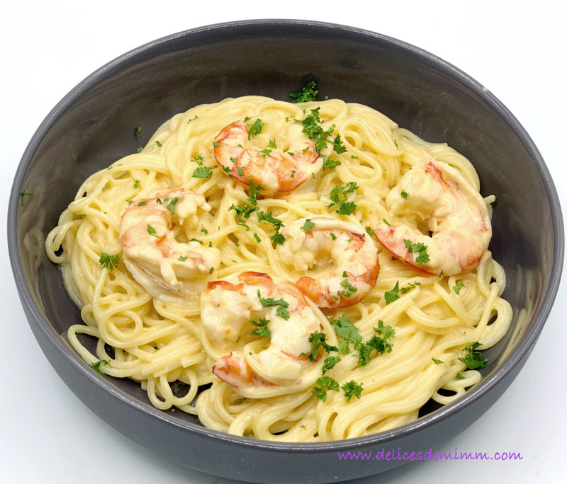 Spaghetti aux crevettes 4