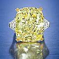 An impressive 35.05 carats <b>fancy</b> <b>intense</b> <b>yellow</b> <b>diamond</b> <b>and</b> <b>diamond</b> <b>ring</b>