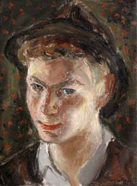 edouard-georges-mac-avoy-portrait-de-jeune-homme-au-chapeau